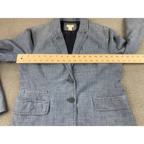 J.Crew Schoolboy Womens Jacket Size 8‎ Blue 100% Cotton Pockets Front Buttons - Picture 7 of 9